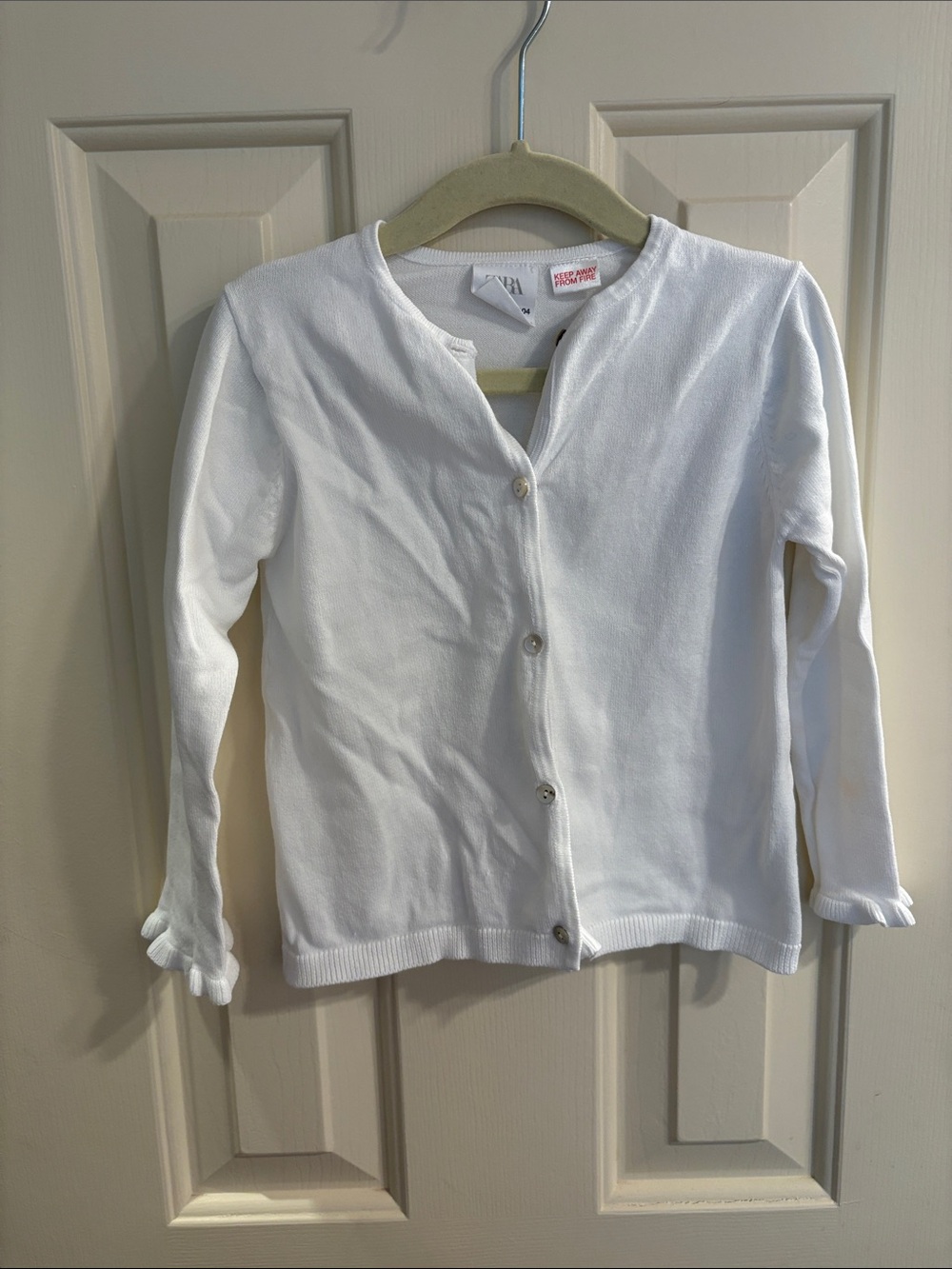 Zara kids White Button-Front Cardigan
